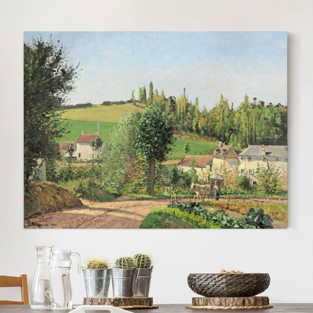 køkken dekorationer Camille Pissarro - Hamlet In The SurRolling Hillss Of Pontoise