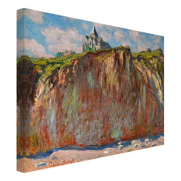 Billeder på lærred bjerge Claude Monet - The Church Of Varengeville In The Morning Light