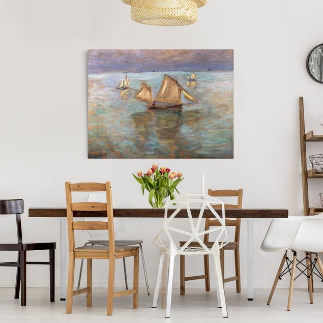 Kunst stilarter impressionisme Claude Monet - Fishing Boats Near Pourville