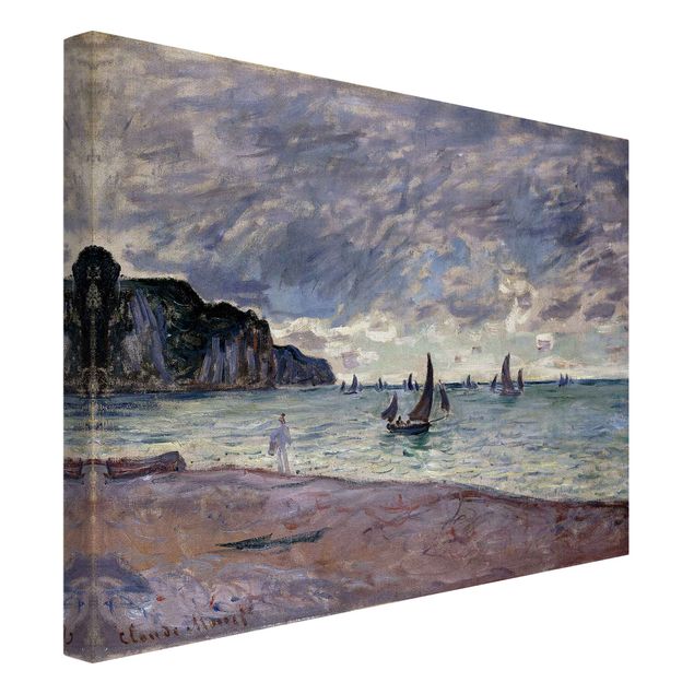 Kunst stilarter Claude Monet - Fishing Boats In Front Of The Beach And Cliffs Of Pourville