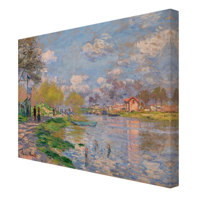 Billeder på lærred landskaber Claude Monet - Spring On The Seine