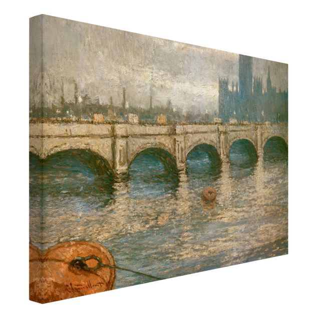 Billeder på lærred London Claude Monet - Thames Bridge And Parliament Building In London