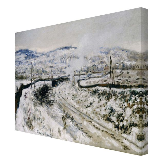 Billeder landskaber Claude Monet - Train In The Snow At Argenteuil