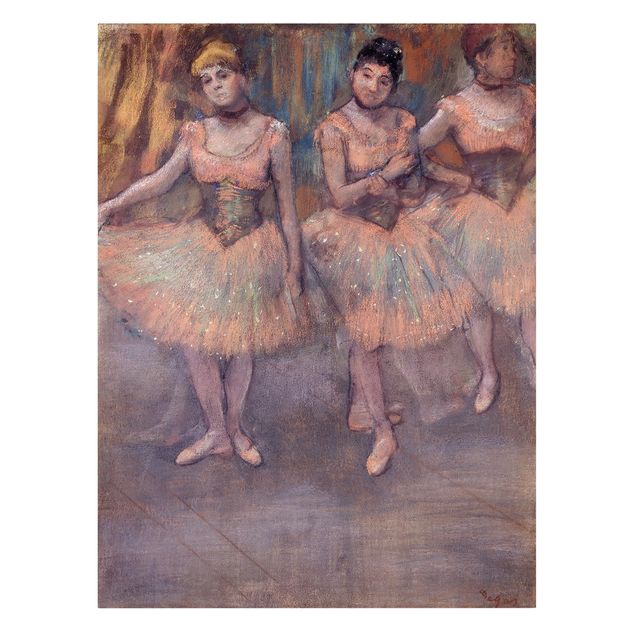 Billeder på lærred kunsttryk Edgar Degas - Three Dancers before Exercise