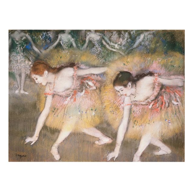 Billeder på lærred kunsttryk Edgar Degas - Dancers Bending Down