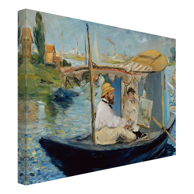 Kunst stilarter Edouard Manet - Claude Monet Painting On His Studio Boat
