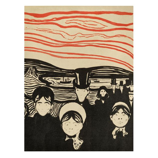 Billeder på lærred kunsttryk Edvard Munch - Anxiety