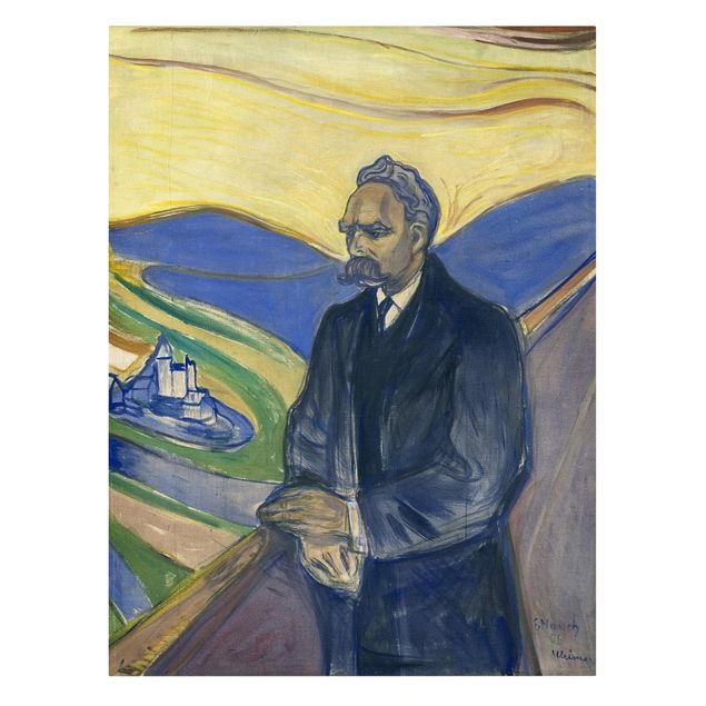 Billeder på lærred kunsttryk Edvard Munch - Portrait of Friedrich Nietzsche
