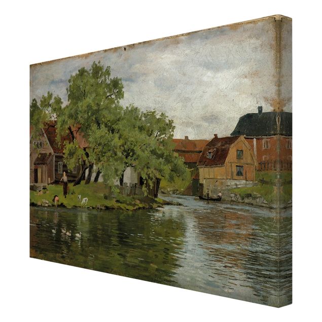 Billeder på lærred kunsttryk Edvard Munch - Scene On River Akerselven