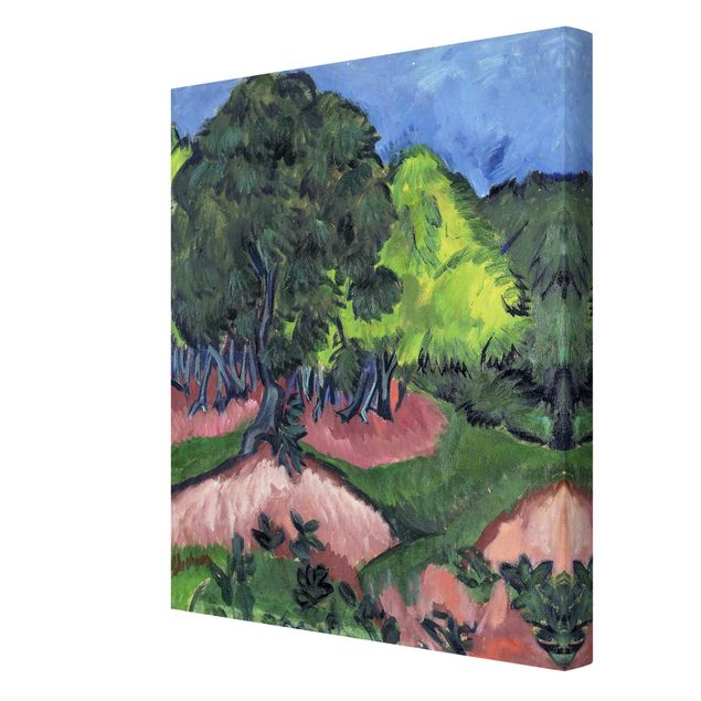 Billeder på lærred landskaber Ernst Ludwig Kirchner - Landscape with Chestnut Tree