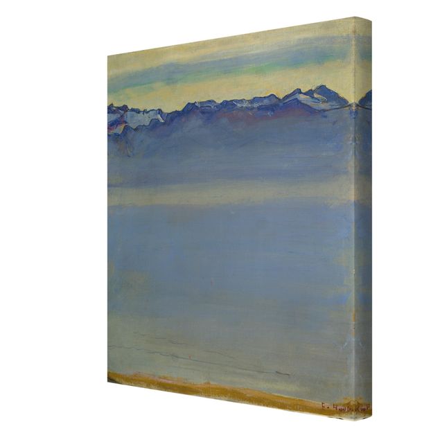 Billeder på lærred kunsttryk Ferdinand Hodler - Lake Geneva with Savoyer Alps