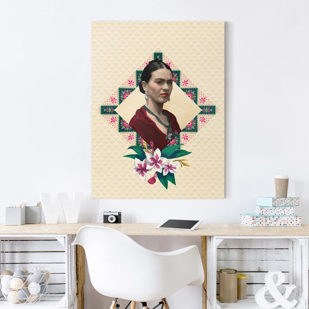 Billeder på lærred blomster Frida Kahlo - Flowers And Geometry
