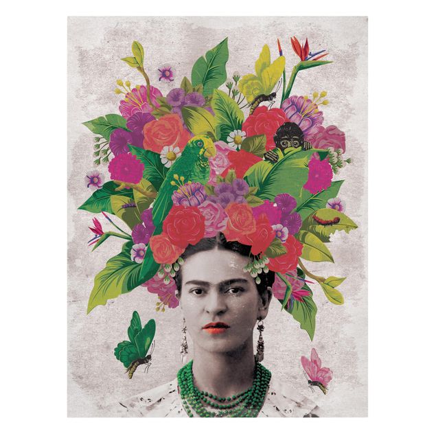 Billeder rød Frida Kahlo - Flower Portrait