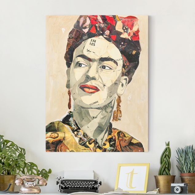Billeder på lærred kunsttryk Frida Kahlo - Collage No.2