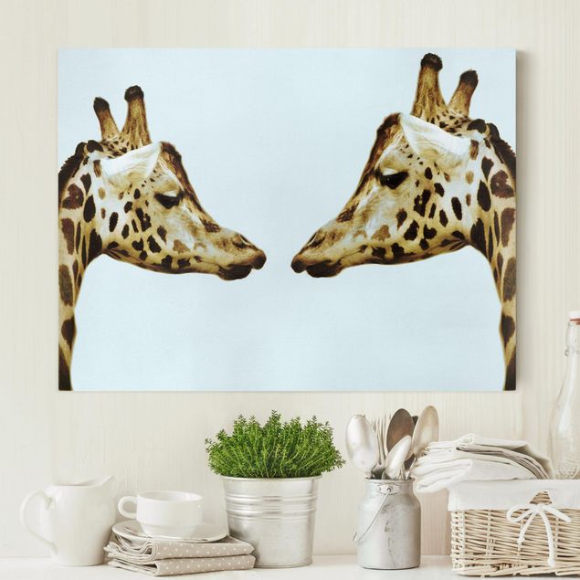 køkken dekorationer Giraffes In Love