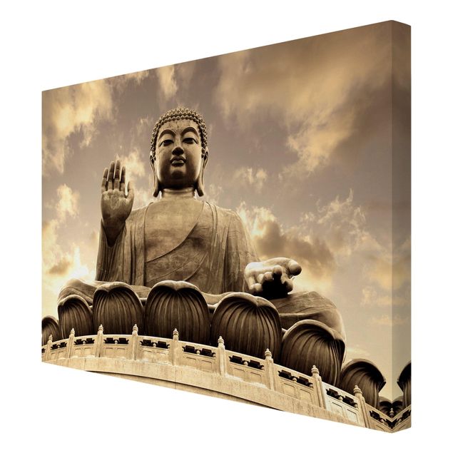 Billeder på lærred Big Buddha Sepia
