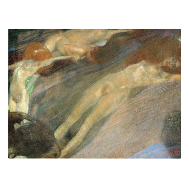 Billeder på lærred kunsttryk Gustav Klimt - Moving Water