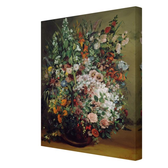 Billeder blomster Gustave Courbet - Bouquet of Flowers in a Vase