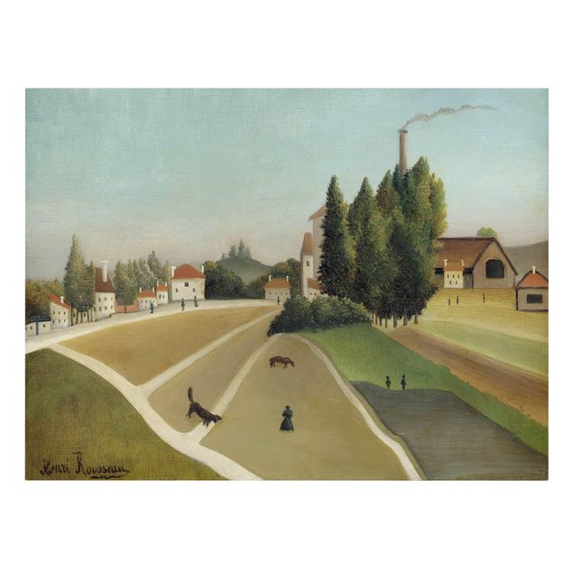 Billeder kunsttryk Henri Rousseau - Landscape With Factory