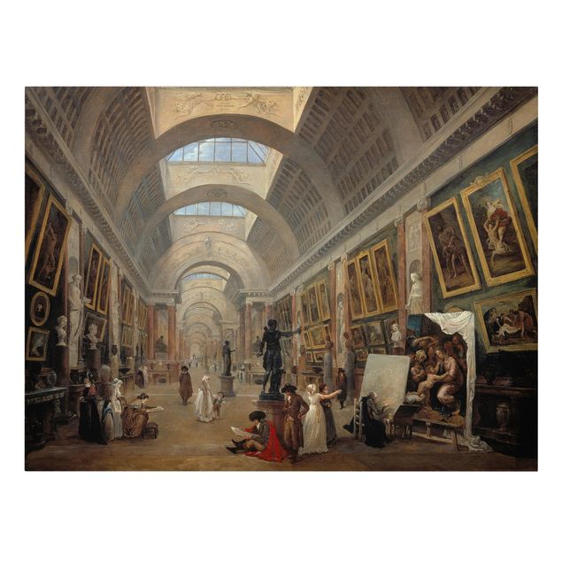 Billeder kunsttryk Hubert Robert - The Equipment Project For The Large Gallery Of The Louvre