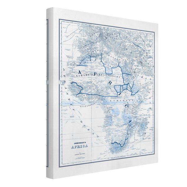 Billeder verdenskort Map In Blue Tones - Africa