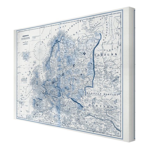 Billeder Map In Blue Tones - Europe