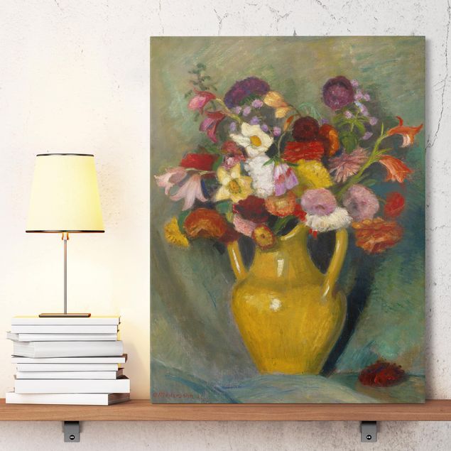 Kunst stilarter ekspressionisme Otto Modersohn - Colourful Bouquet in Yellow Clay Jug
