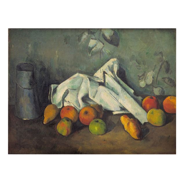 Billeder på lærred kunsttryk Paul Cézanne - Still Life With Milk Can And Apples