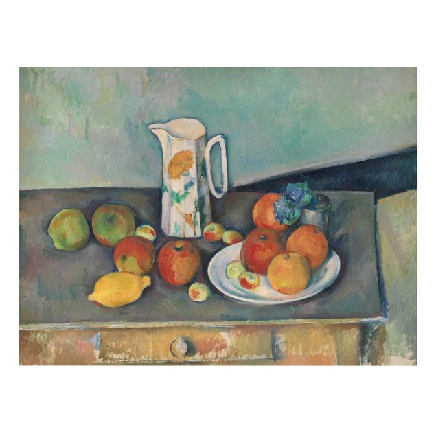 Billeder på lærred kunsttryk Paul Cézanne - Still Life With Milk Jug And Fruit