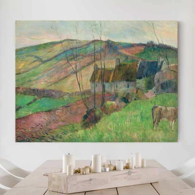 Kunst stilarter impressionisme Paul Gauguin - Cottages On The Side Of Montagne Sainte-Marguerite