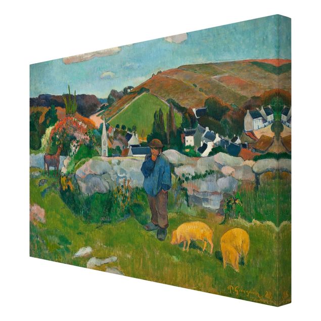 Billeder på lærred landskaber Paul Gauguin - The Swineherd