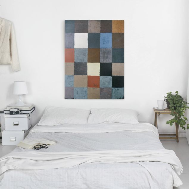 Billeder på lærred kunsttryk Paul Klee - Color Chart (on Gray)