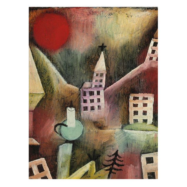 Billeder på lærred kunsttryk Paul Klee - Destroyed Village