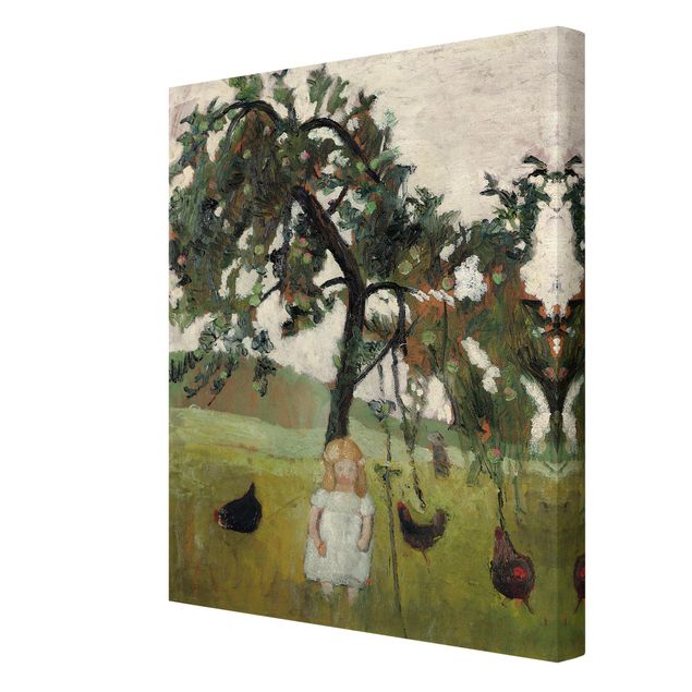 Billeder moderne Paula Modersohn-Becker - Elsbeth with Chickens under Apple Tree