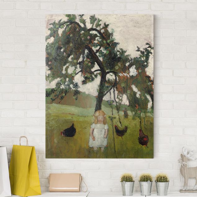 Kunst stilarter ekspressionisme Paula Modersohn-Becker - Elsbeth with Chickens under Apple Tree