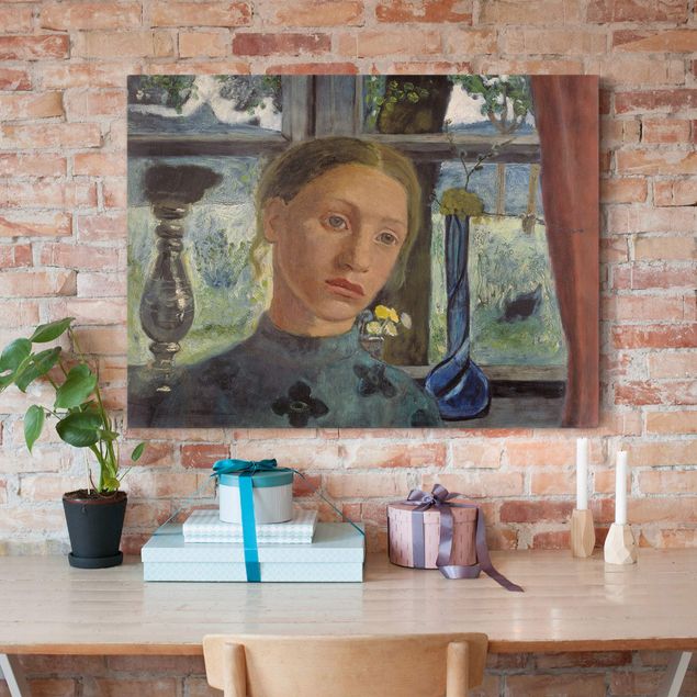køkken dekorationer Paula Modersohn-Becker - Girl'S Head In Front Of A Window