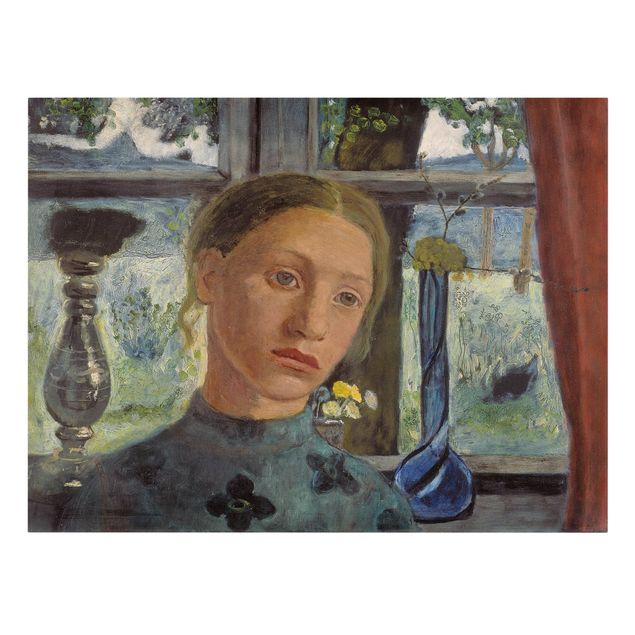 Billeder på lærred kunsttryk Paula Modersohn-Becker - Girl'S Head In Front Of A Window