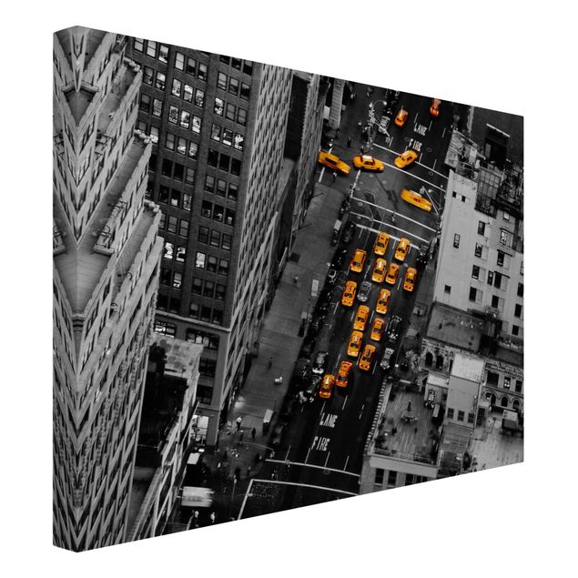 Billeder på lærred arkitektur og skyline Taxi Lights Manhattan