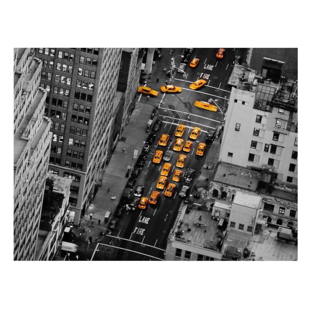 Billeder på lærred sort og hvid Taxi Lights Manhattan