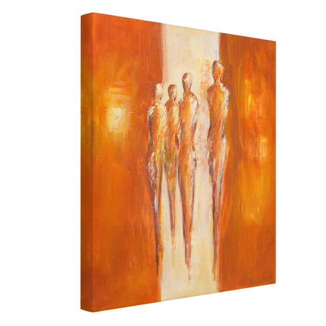 Billeder på lærred abstrakt Four Figures In Orange 02