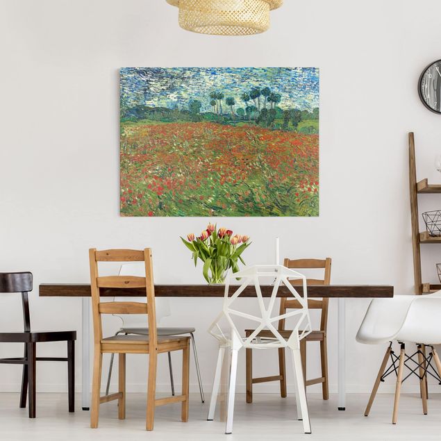 Billeder på lærred valmuer Vincent Van Gogh - Poppy Field