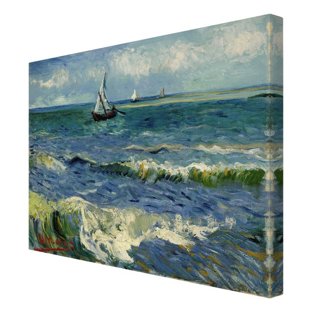 Billeder på lærred hav Vincent Van Gogh - Seascape Near Les Saintes-Maries-De-La-Mer