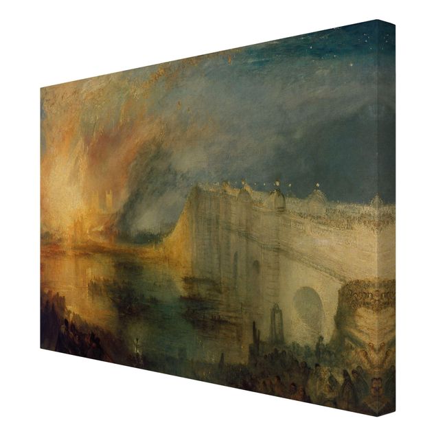 Billeder på lærred landskaber William Turner - The Burning Of The Houses Of Lords And Commons