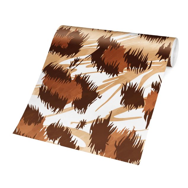 Dyre tapet Watercolour Leo-Print In Shades Of Brown