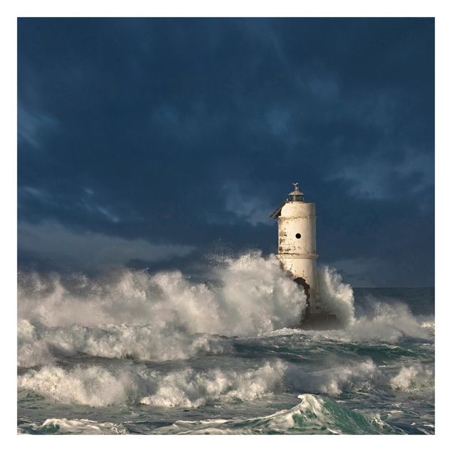 Fototapet blå Lighthouse On Sardinia