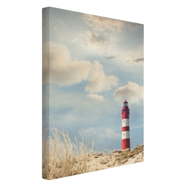 Billeder på lærred landskaber Lighthouse Betwen Dunes
