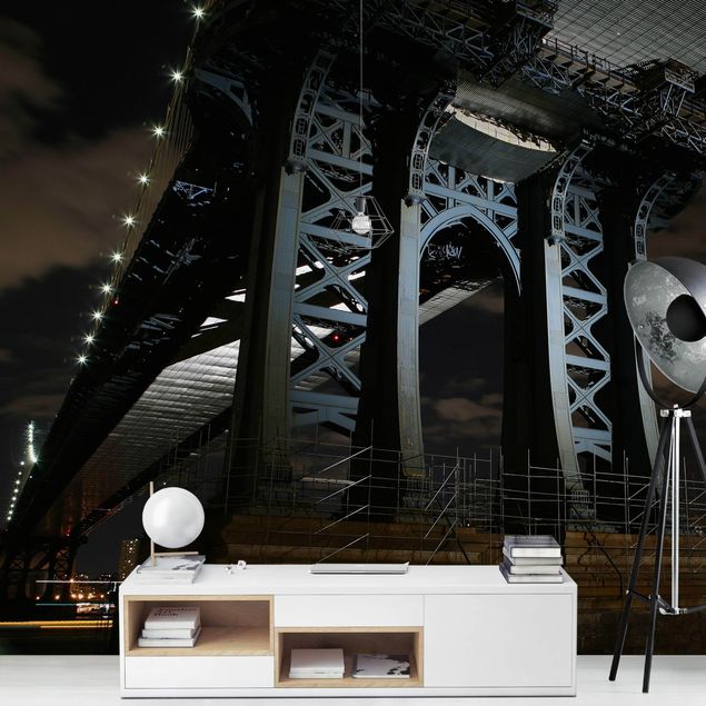 Moderne tapet Manhattan Bridge At Night