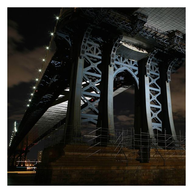 Tapet Manhattan Bridge At Night
