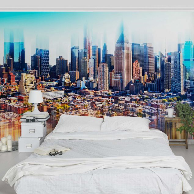 Fototapet New York Manhattan Skyline Urban Stretch