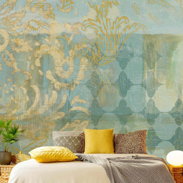 køkken dekorationer Moroccan Collage In Gold And Turquoise